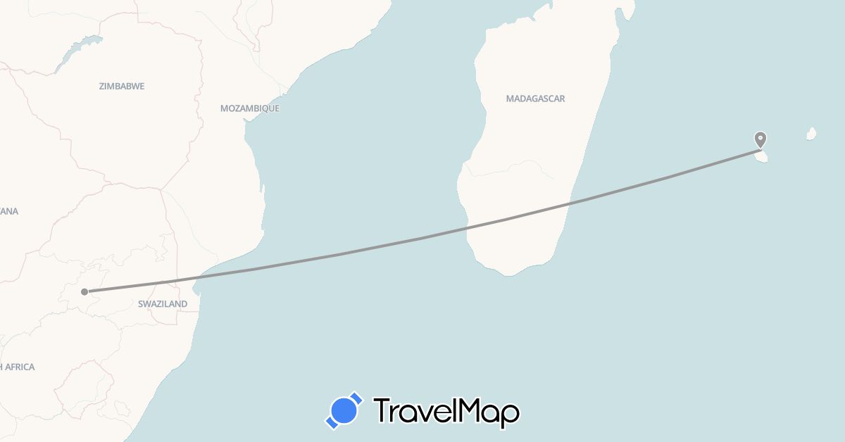 TravelMap itinerary: plane in Réunion, South Africa (Africa)